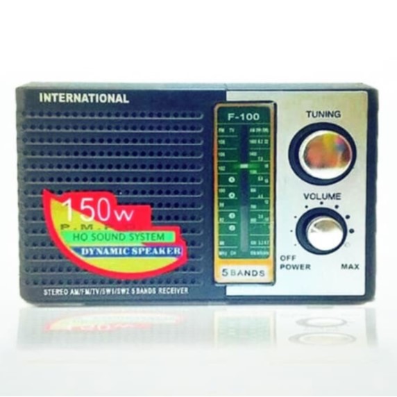 Radio Jadul F 100 INTERNATIONAL AC DC 5 Band FM AM SW ICF-F100 5 Bands AM FM TV SW2 SW1