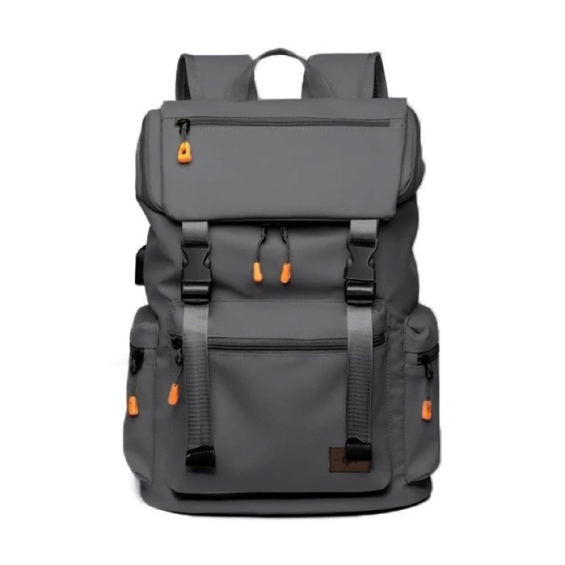 gh-bag Tas Sekolah Ransel ROLAND Backpack Cowok Cewek SMP SMA  SMU Kuliah Murah Murmer Abu Kanvas