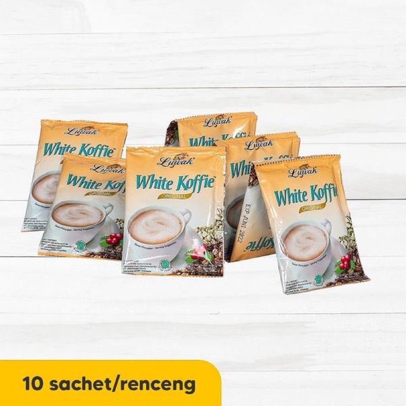 

Luwak White Coffee | Luwak White Koffie | Kopi Luwak 20 Gram (1 Renceng/10 Pcs)