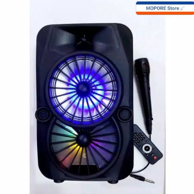 Speaker Karaoke Bluetooth FLECO LX 608 Bonus Mic Karaoke  Best Sound dan Super Bass