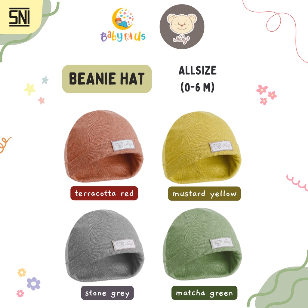 Beanie Hat Nary Baby Nature Series - Topi Bayi Allsize Newborn up to 6 bulan (0-6 bulan)