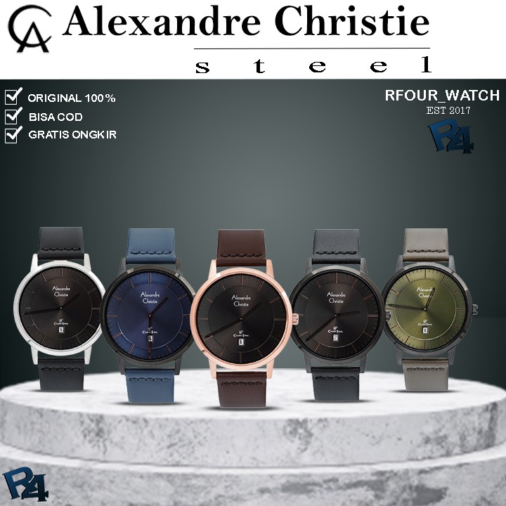 JAM TANGAN PRIA ALEXANDRE CHRISTIE AC 8639 / AC8639 LEATHER ORIGINAL JAM ALEXANDER CHRISTIE