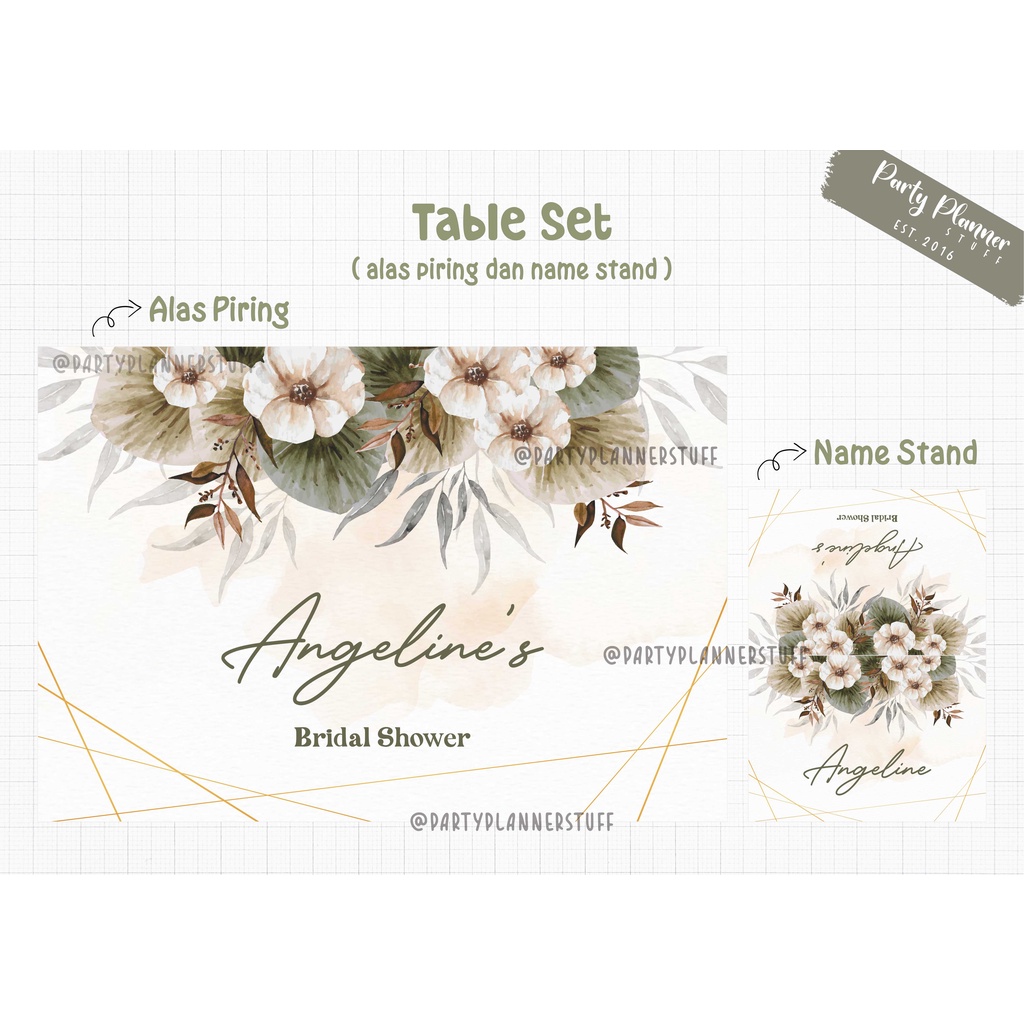 Table set dekor meja bridal shower / table decor sweet seventeen / birthday decor / birthday dinner 