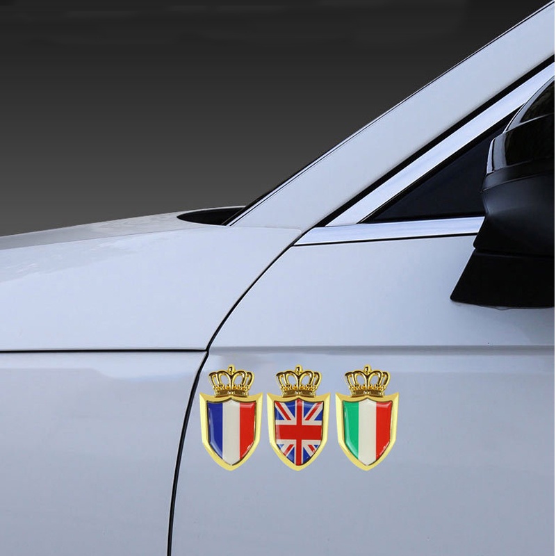 1 Pc sticker Dekorasi Kaca Belakang Mobil Motif Tulisan Jerman uk Italia Bahan metal