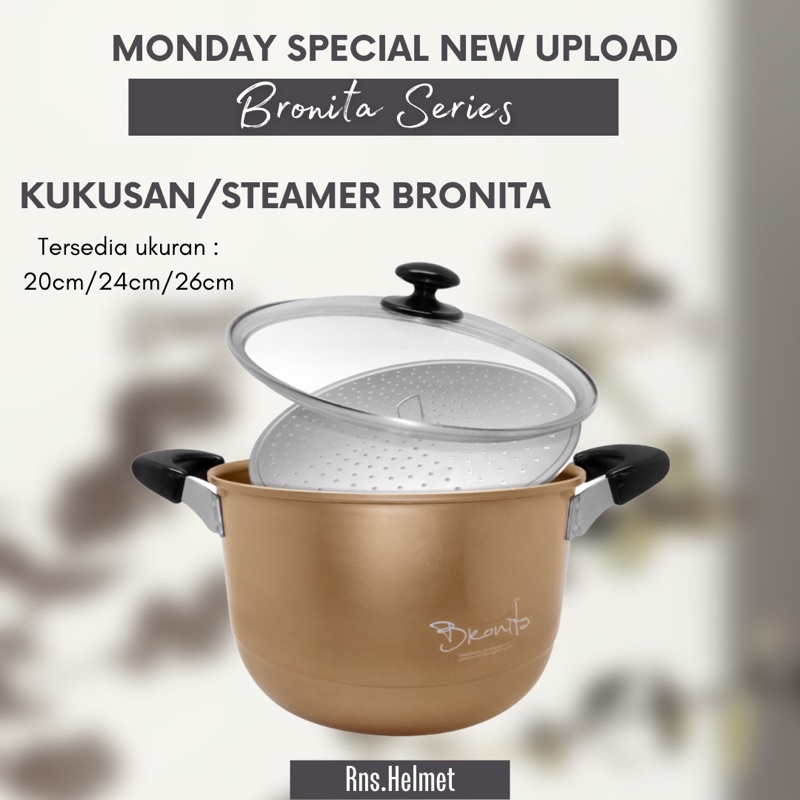 Maspion bronita steamer tutup kaca/dandang tutup kaca/kukusan
