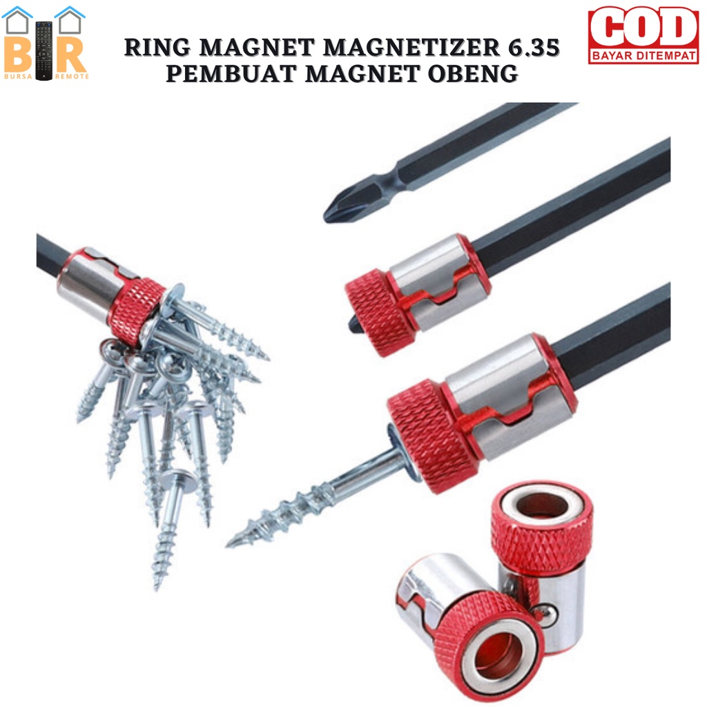 Mata Bor Obeng Cincin magnetik Ring 6.35 / Adapter Mata Obeng Konektor Cincin Magnet Ring Screwdriver Bit