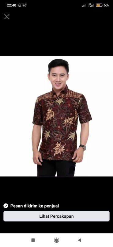 Bswart Batik Hrb026 Kenongo Hem Pendek Padi Pekalongan S M L Xl Xxl Xxxl Xxxxl Batik