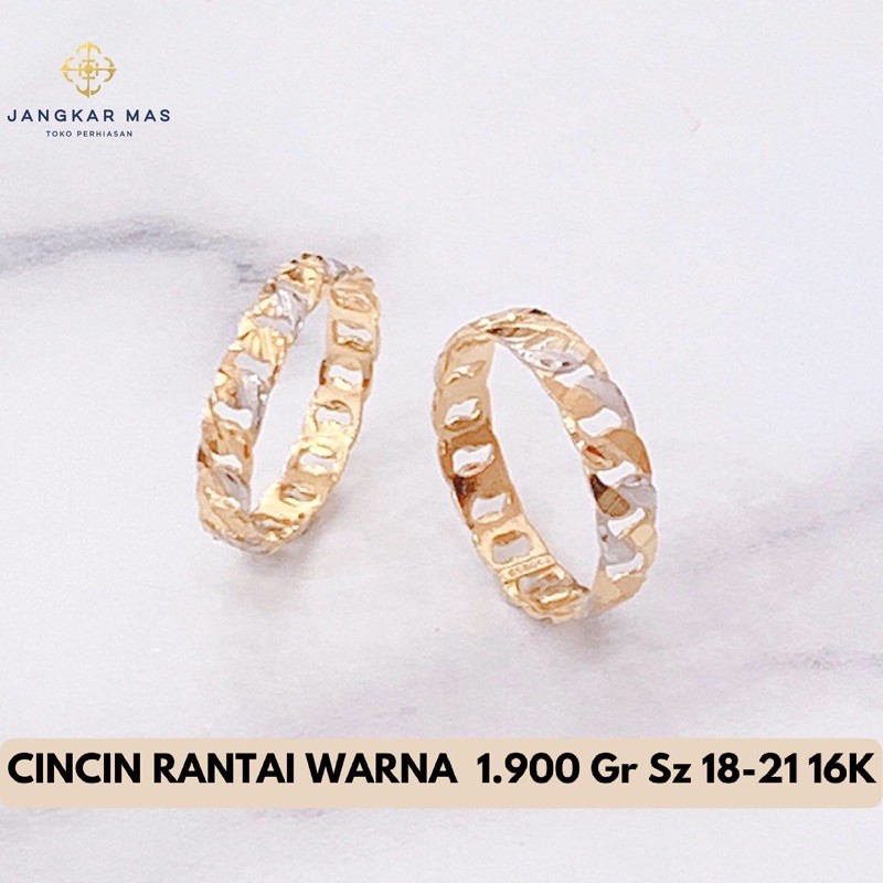 Cincin Emas Rantai Warna 1.900 Gr