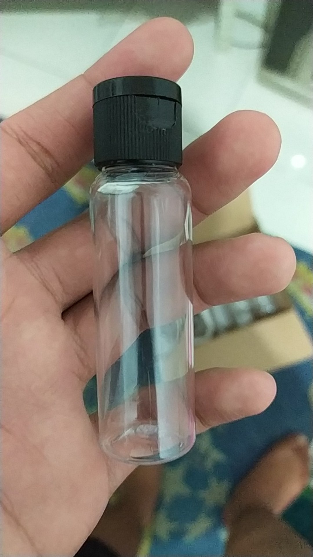 Botol Fliptop 30 Ml / Botol Pet 30 Ml Natural Tutup Fliptop Hitam