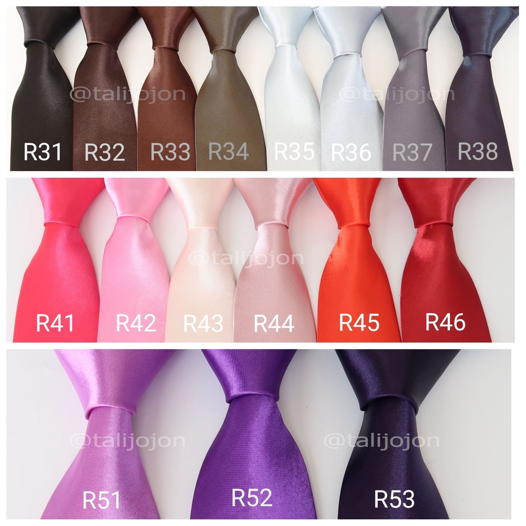 Dasi Instan Dasi Pria Dasi Panjang Polos Ukuran 3inc Bahan 100% Silk Premium Warna Lengkap