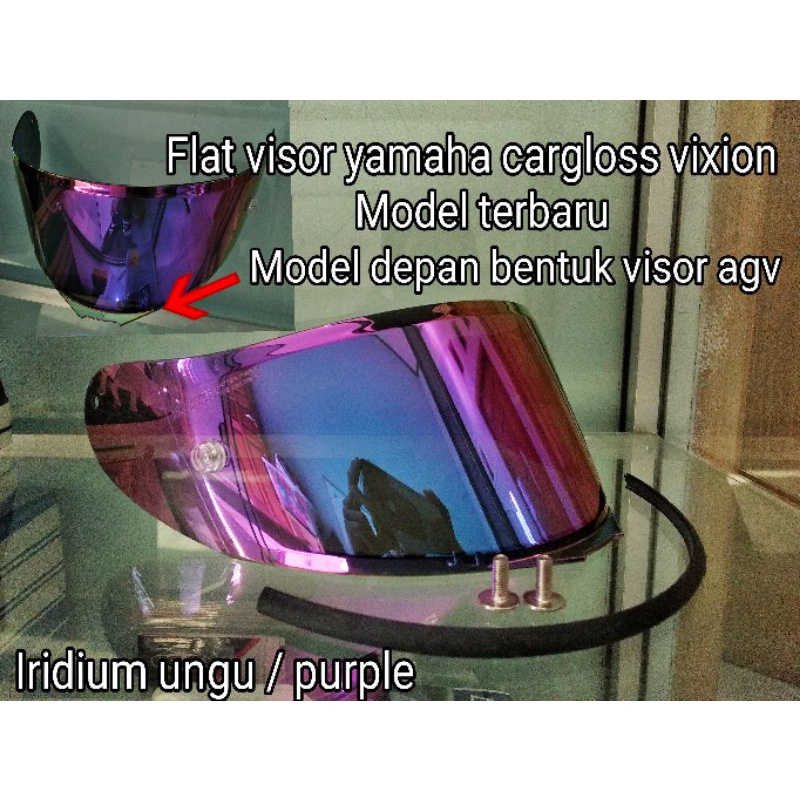 Flat visor costum Cargloss Yamaha Vixion + TOP / talang air / sticker