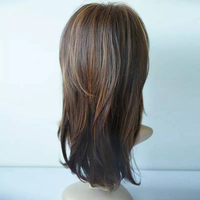 wig blow ombre brown wik premium coklat pirang