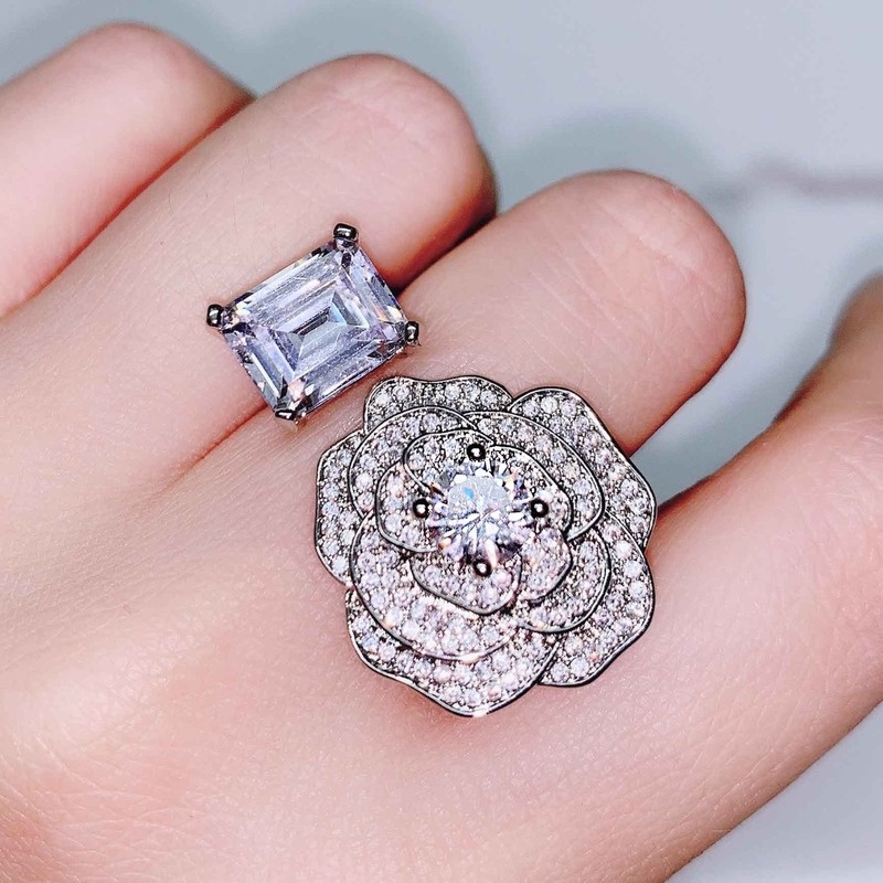 Personalized Rose Shape Full Diamond Ring