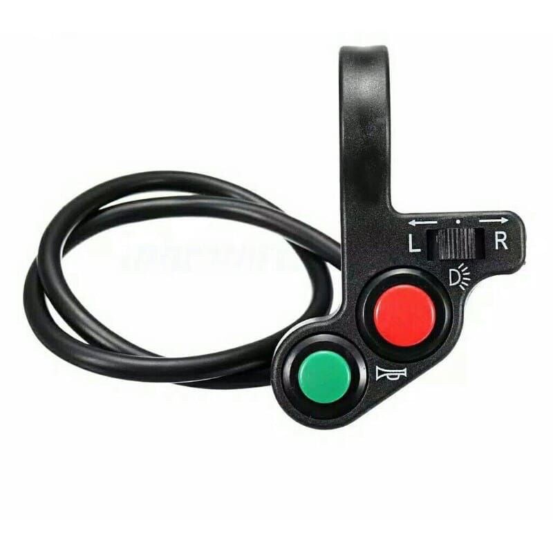Saklar Mini Model L Swich Kiri 3 Tombol Klakson Sen On/Off Lampu Breket Stang Universal Motor Mega P