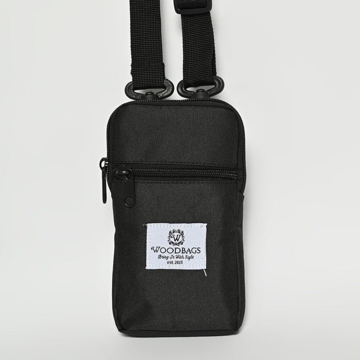 TAS PRIA Woodbags Akira Mini Bag - Tas Selempang Mini Pria Wanita / Sling Bag - Hitam bergaransi eig