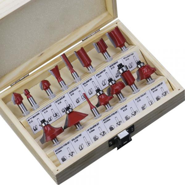 Mata Bor Carbide Router Bit Woodworking Metal Hole Cut 1/4 Inch 8mm 15 PCS - RCT-15--RCT