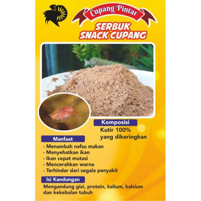 Cupang Pintar Serbuk Snack Cupang Kemasan Botol 20gr