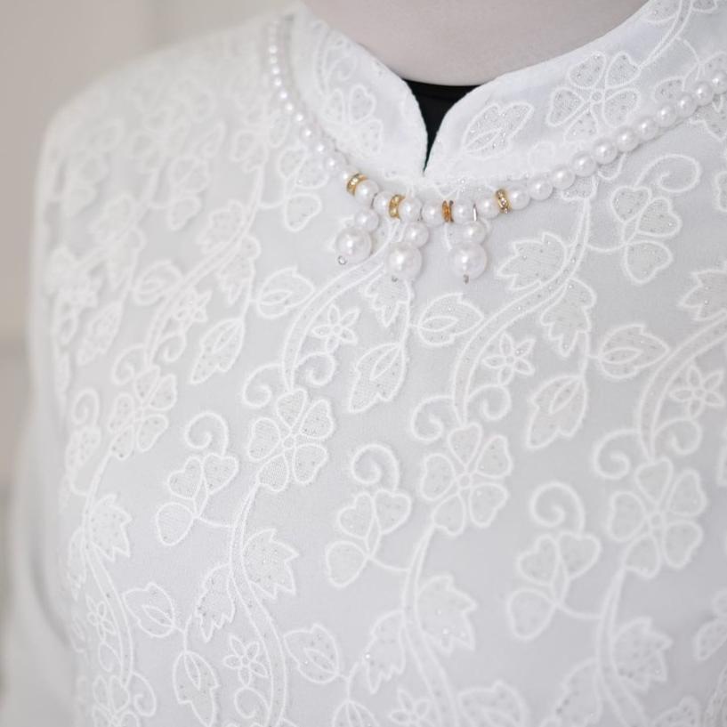 Special Baju Gamis Wanita Syari Muslim Dewasa Gamis Wanita Brukat Putih Sultan Modis Lebaran 2022 Y6