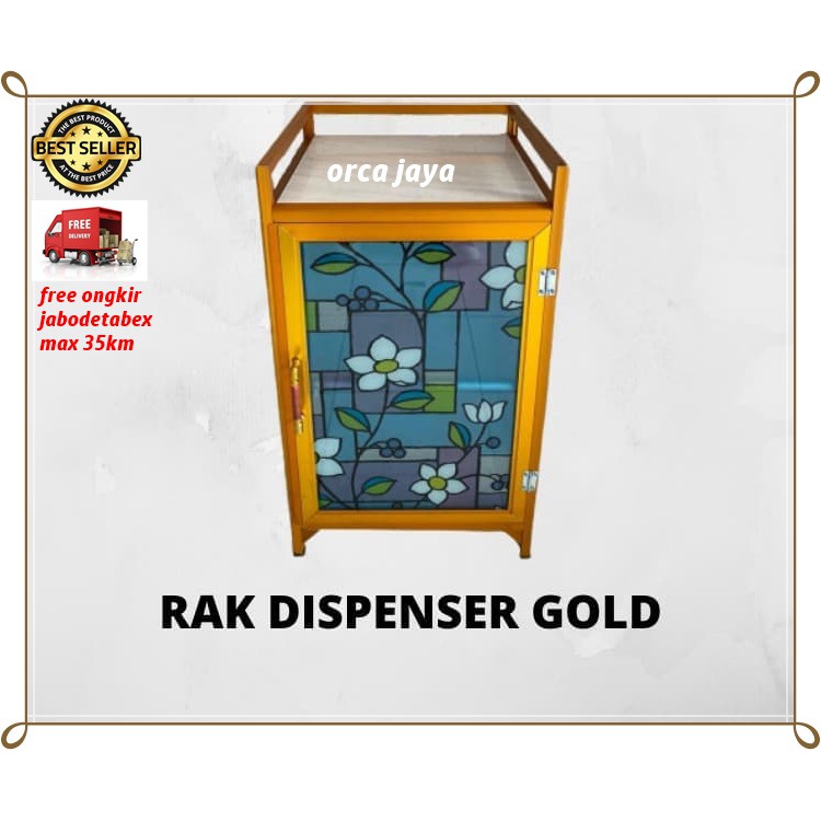 Rak Dispenser/ Meja Dispenser /Rak Serbaguna - Aluminium Gold