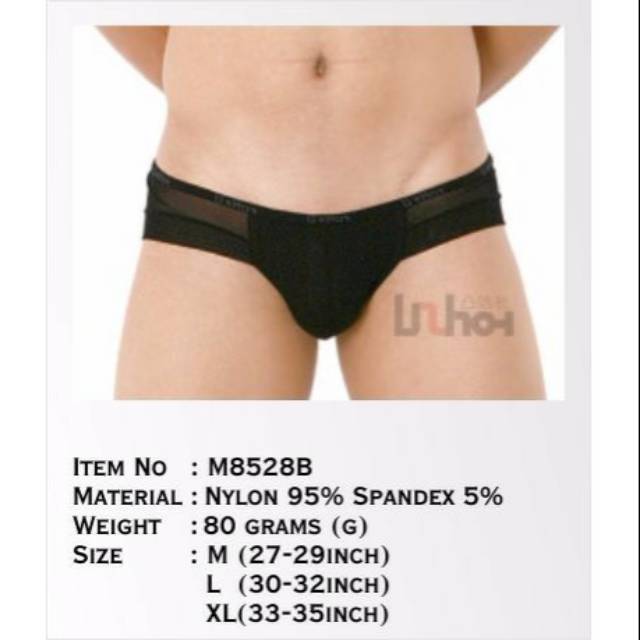 Celana Dalam Pria UzHot Transparent Mesh Gauze Briefs M8528