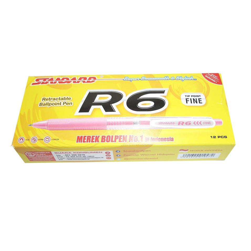 

☆ Standard Pen - R6 Isi 12 pcs ( Pulpen, Pena, Ballpoint ) を