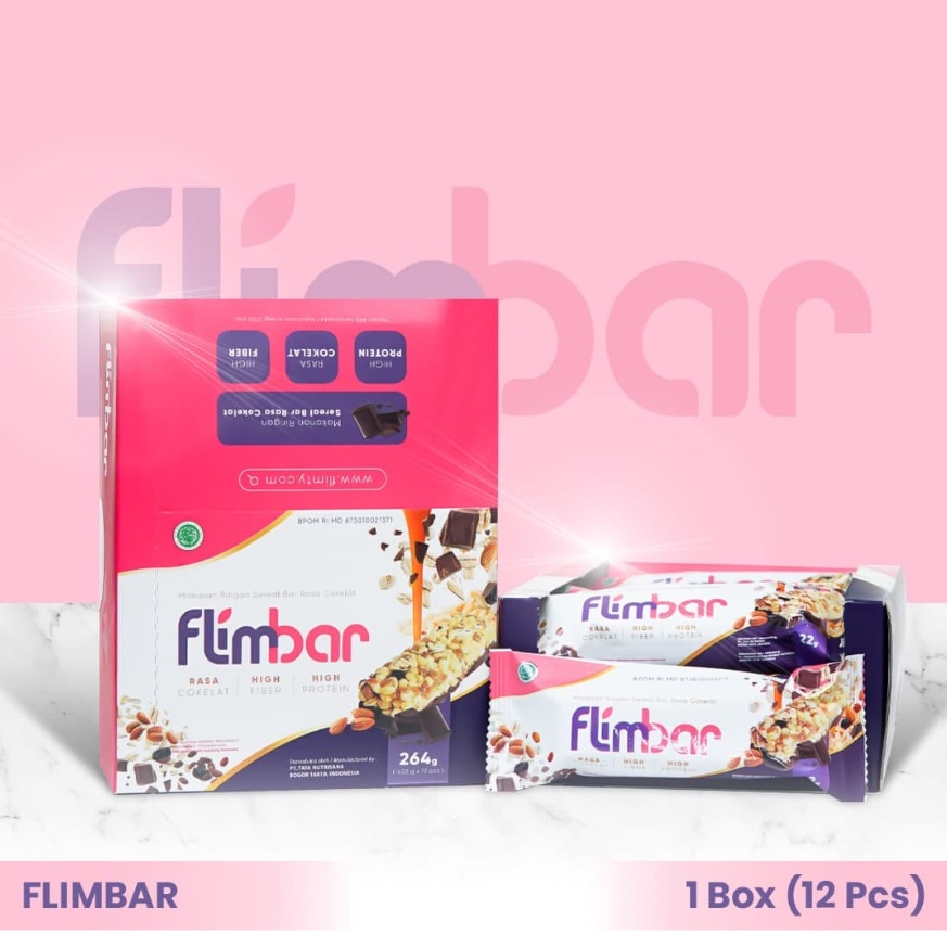 Flimbar isi 12 Cemilan Sehat Sereal Rasa Coklat High Fiber Bandung