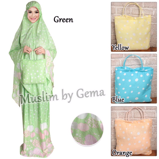 Mukena Bali katun rayon Pull kadot