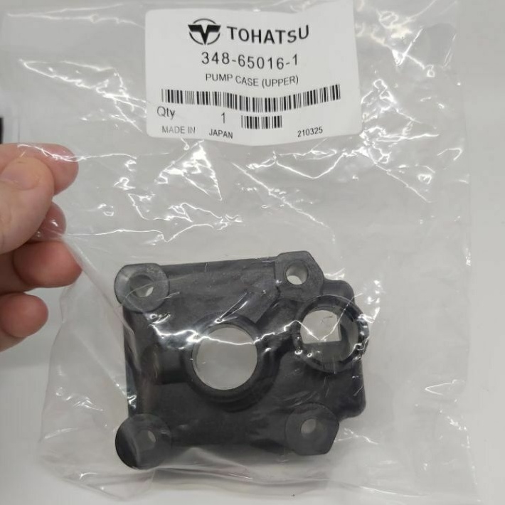 Pump case upper 348-65016-1 mesin tempel Tohatsu 25pk 30pk. Asli