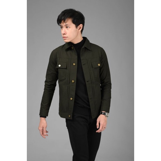 Trucker Jacket Army Heymale.id Size L XXL