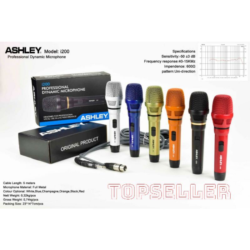 MIC KABEL ASHLEY I200 ORIGINAL MIC ASHLEY I200