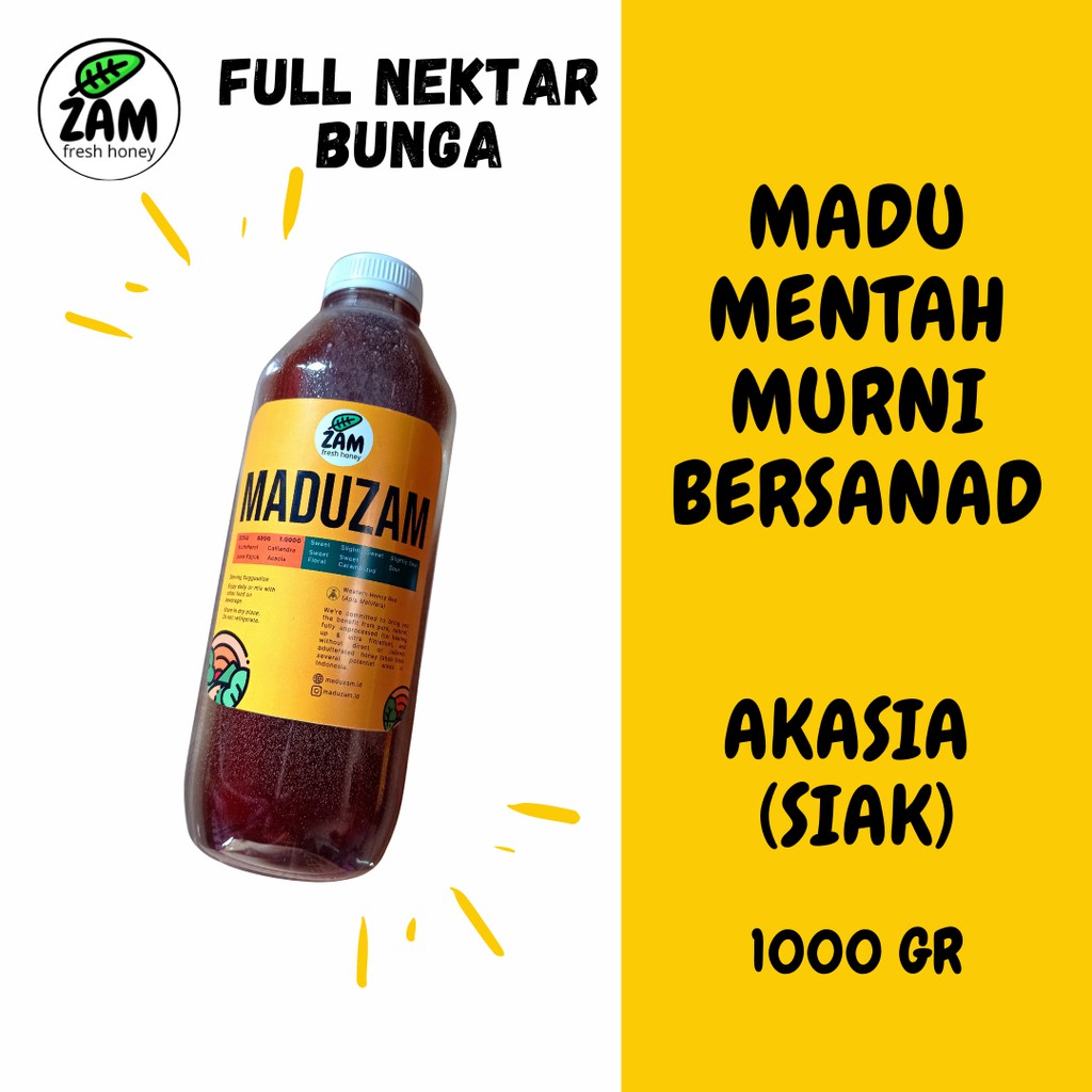 

Madu Organik Murni Akasia Carpa Siak Raw Organic Honey Bersana Sanad Alami Full Nektar 1kg Madu Zam MADUZAM