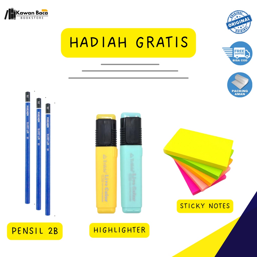 

Hadiah Pensil 2B Highlighter Sticky Notes Gratis