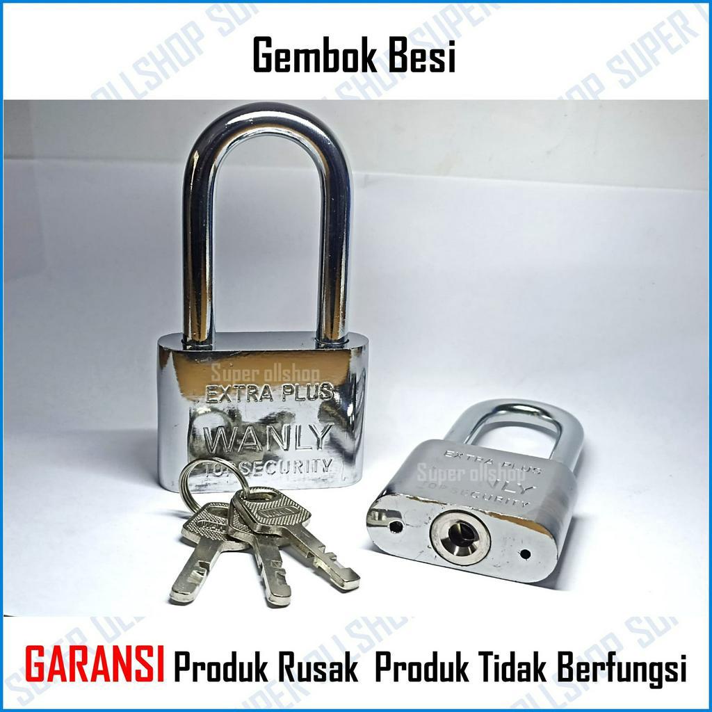 Gembok Pintu Pagar Rumah Anti Maling Besi Leher Pendek Panjang Besar 60MM Murah