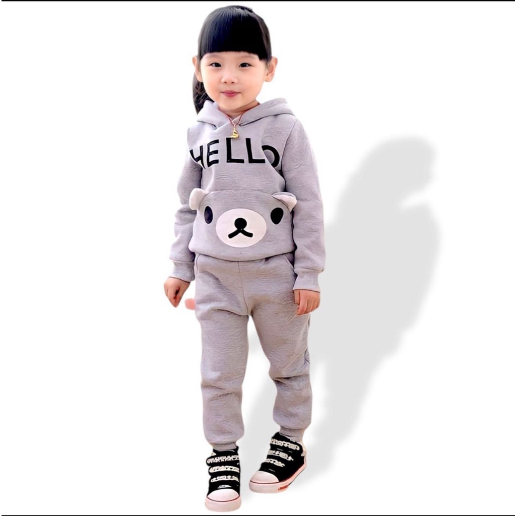 Baju Anak Perempuan Setelan Anak Lucu Setelan Sweater Joger 1-6 Tahun Setelan Hoodie