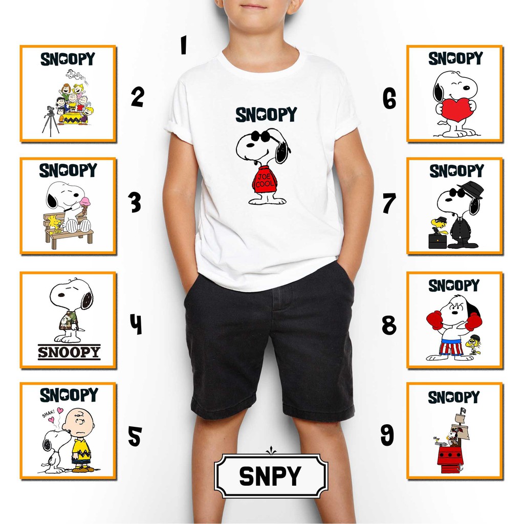 [KAOS ANAK] Snoopy oblong custom tshirt laki perempuan boy girl santai rumah nama katun cotton