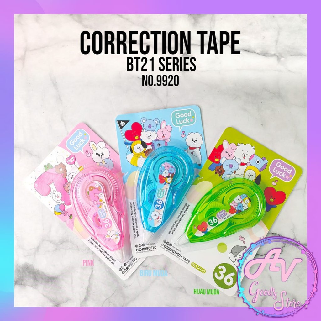 correction tape / tip ex roll / tip ex kertas / correction tape BT21 BTS BESAR 9920