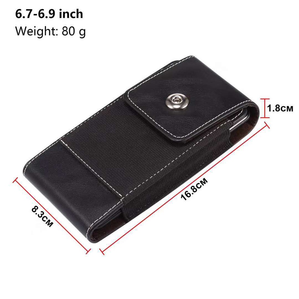 Sarung Dompet Tas Tempat HP Pinggang Pria Nylon Kancing Magnet Kopel Vertikal Ukuran 6 - 7 Inch