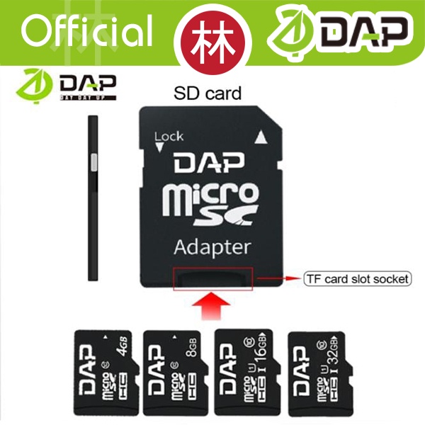 DAP Micro SD with Adapter D-TF04/ D-TF08/ D-TF16/ D-TF32 4GB 8GB 16GB 32GB