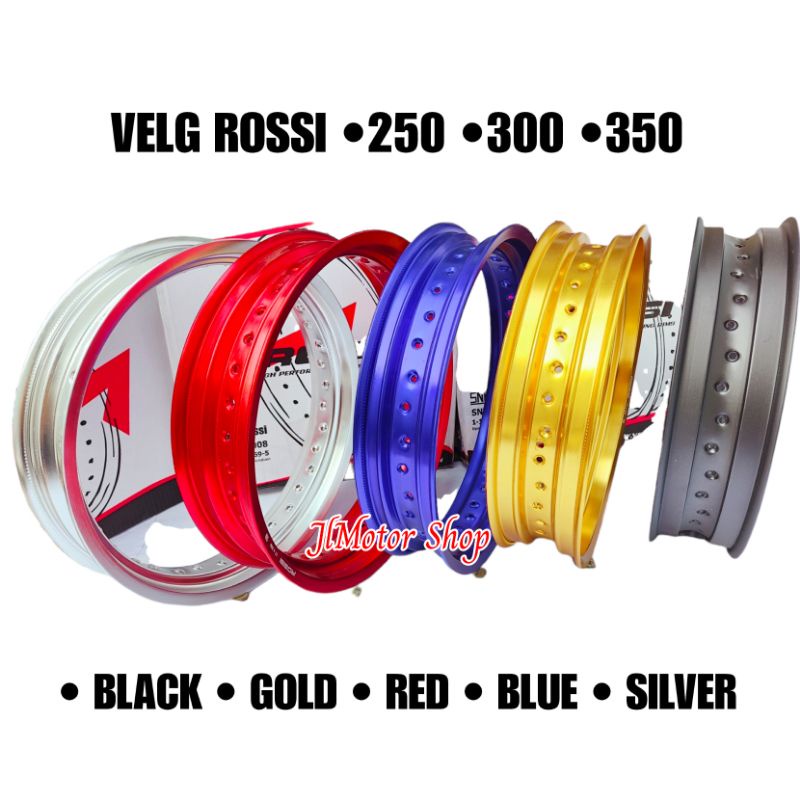 VELG ROSSI RING 17 250 300 350 - VELG VROSSI RING 17 250 300 350 HITAM MERAH GOLD SILVER BIRU HITAM KILAT DOFF LUBANG 36