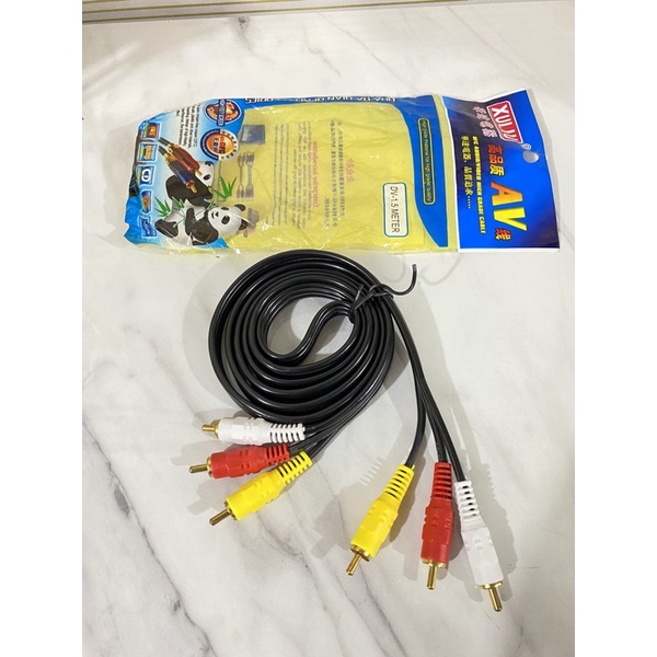 Kabel konektor  Rca to RCA Male.  Panjang Kabel: 108CM Tipe Plug Kabel: Jack / Aux RCA To RCA