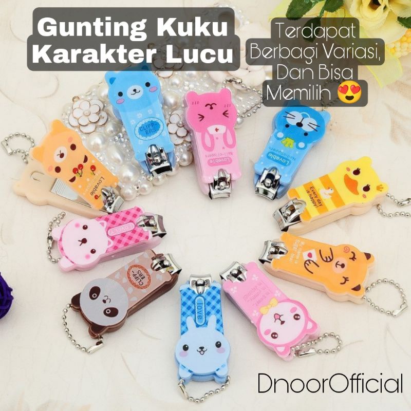 Gunting Kuku Potong Pemotong Kuku Motif Karakter Hewan Lucu