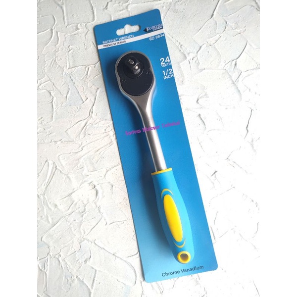 BENZ 1/2&quot; 24T Gagang Kunci Sok Sock Socket L Ratchet Rachet Karet
