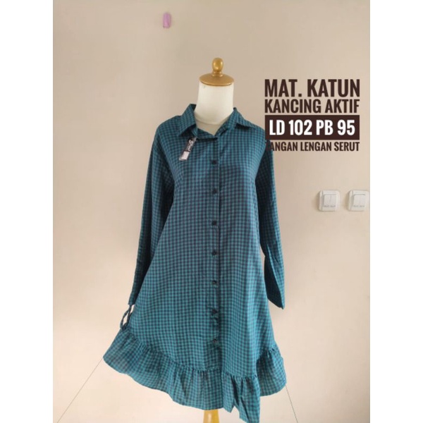 Tunik katun kotak-kotak/Tunik rample