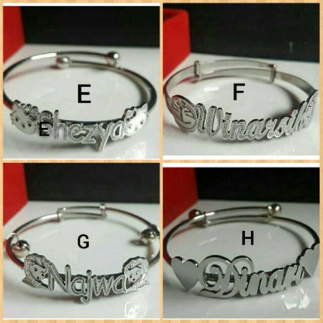 Gelang / gelang titanium wanita / gelang pria / gelang tangan / gelang nama