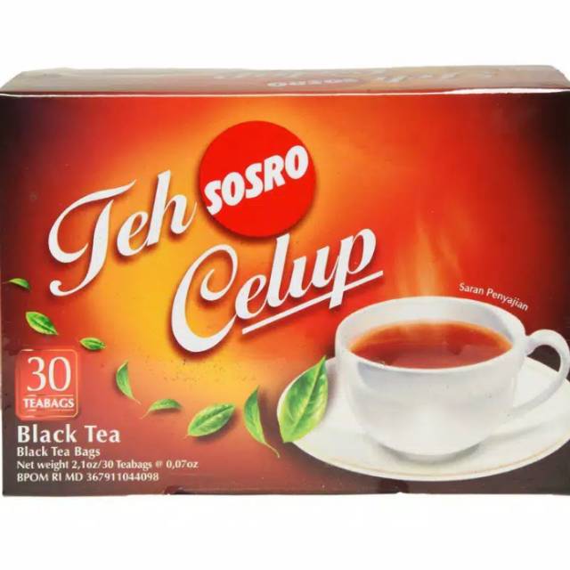 

Teh sosro celup isi 30 teh celup hitam teh asli