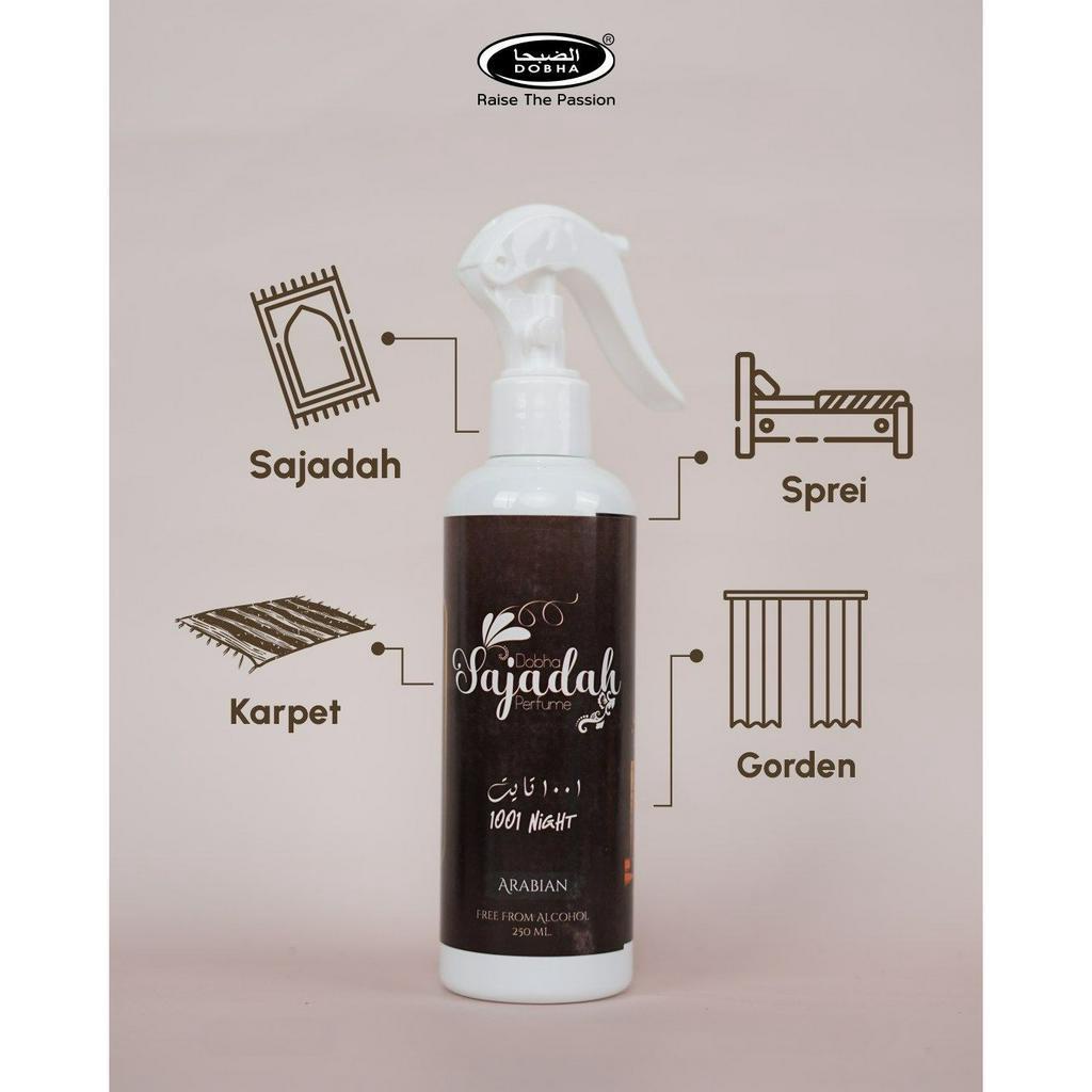 Dobha Parfum Sajadah Karpet Gorden Sofa Sprei Anti Bakteri 250ml Aroma 1001 NIGHT