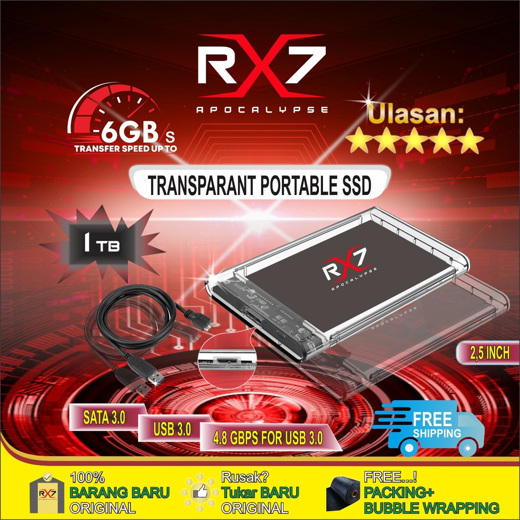 Ssd external / portable / enclosure RX7 1TB USB 3.0 RESMI