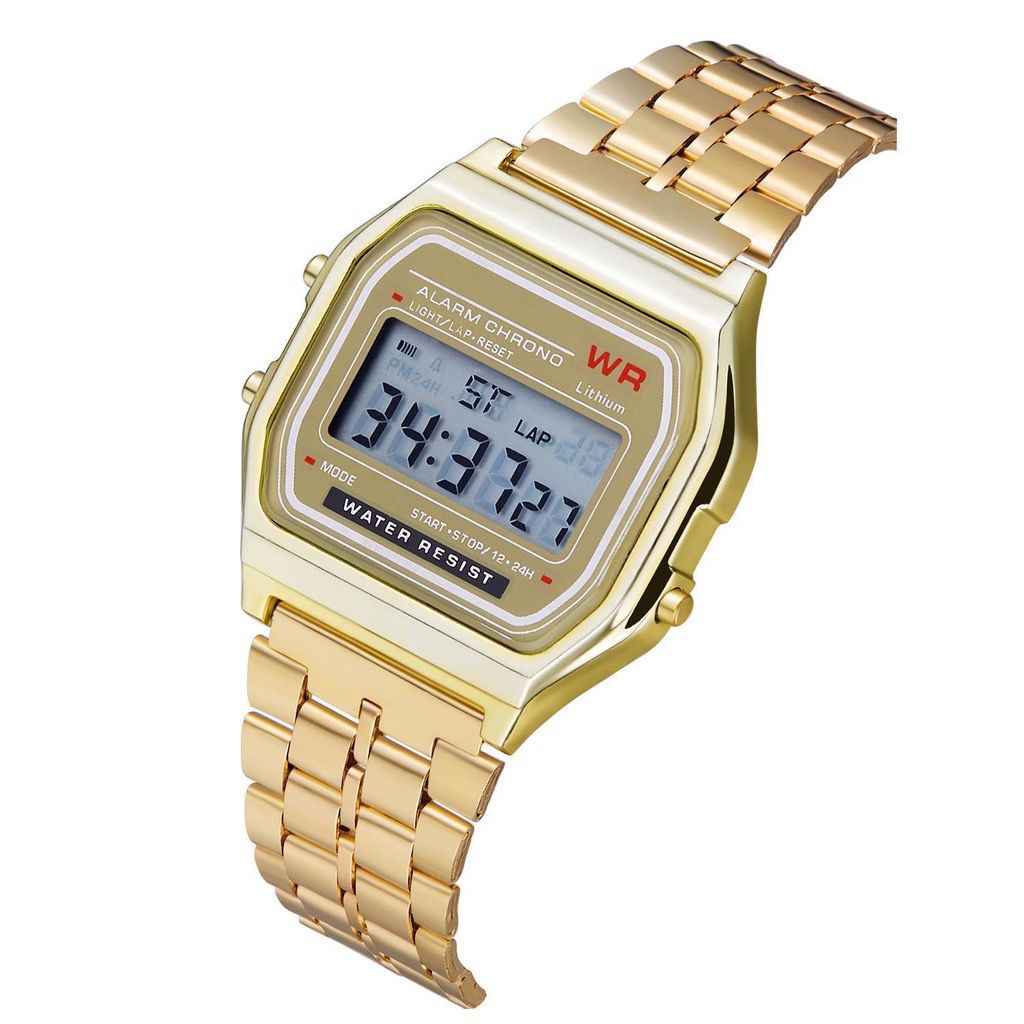 WBS JAM TANGAN DIGITAL MODEL CASIO LED 168 RANTAI PRIA / WANITA FASHION GROSIR MURAH CS002-5