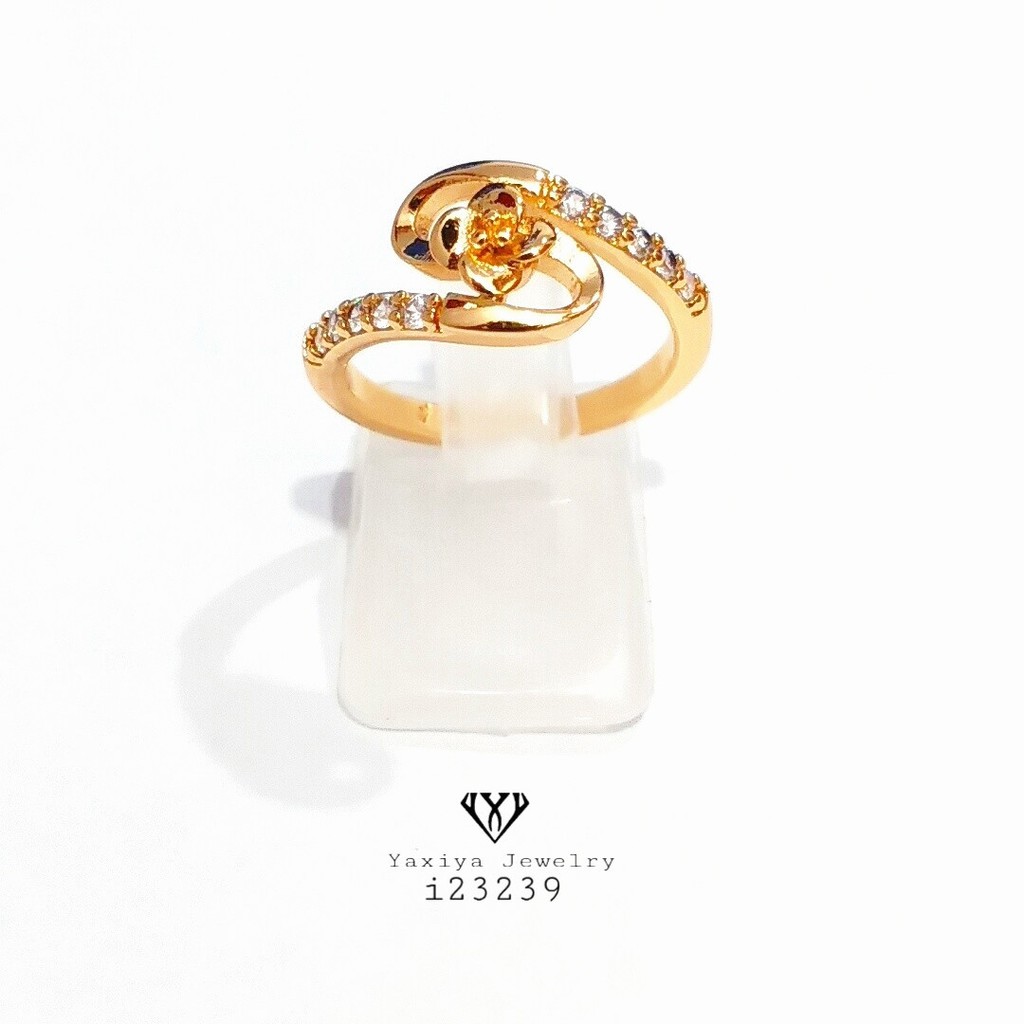

Cincin Emas Fashion Permata Zircon Perhiasan Lapis Emas 18K Yaxiya Jewelry 150