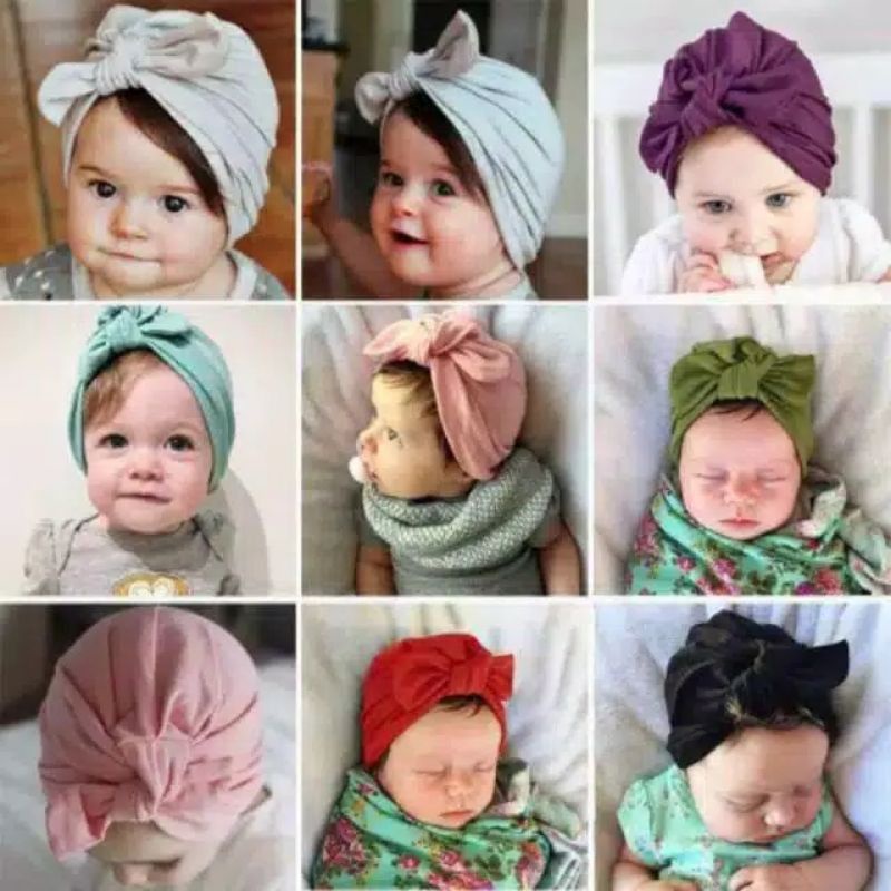 turban anak/ turban bayi pita kelinci polos